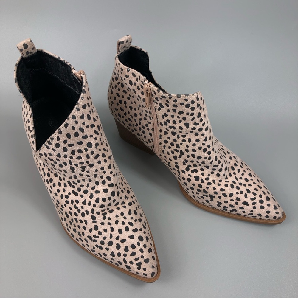 Jollimall Women’s Cheetah Animal Print Pointed Toe Ankle Booties Size 8